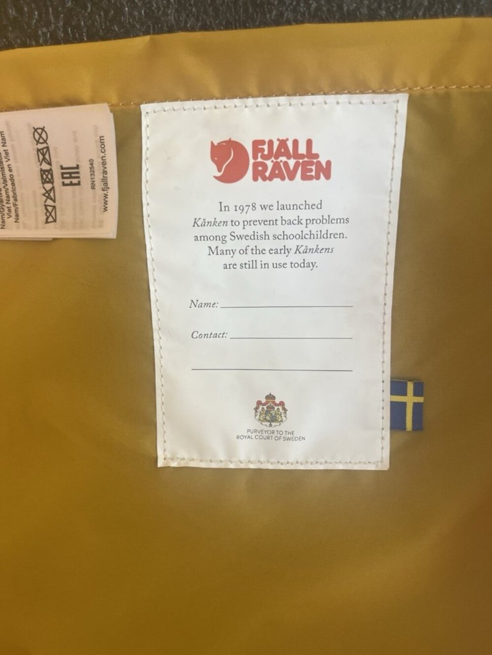Fjallraven Kanken Backpack Yellow School Bag w Seat Pad 23510 Lightweight - Picture 16 of 16